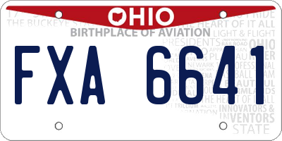 OH license plate FXA6641