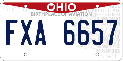 OH license plate FXA6657