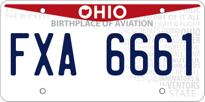 OH license plate FXA6661