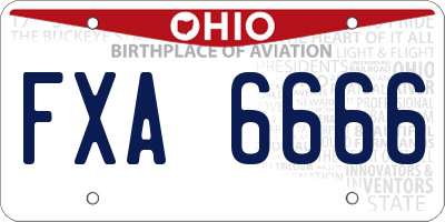 OH license plate FXA6666