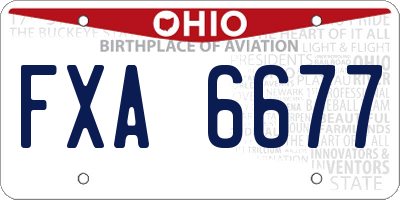 OH license plate FXA6677