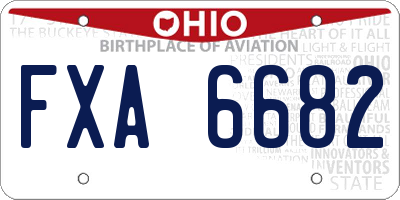 OH license plate FXA6682