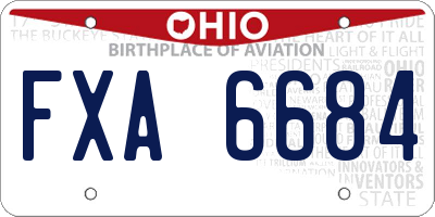 OH license plate FXA6684