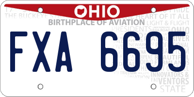 OH license plate FXA6695
