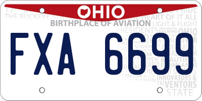 OH license plate FXA6699
