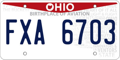 OH license plate FXA6703