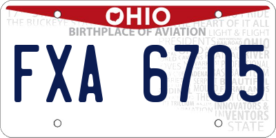 OH license plate FXA6705