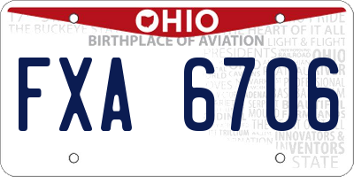 OH license plate FXA6706