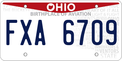 OH license plate FXA6709