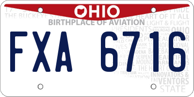 OH license plate FXA6716
