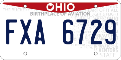 OH license plate FXA6729
