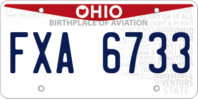 OH license plate FXA6733