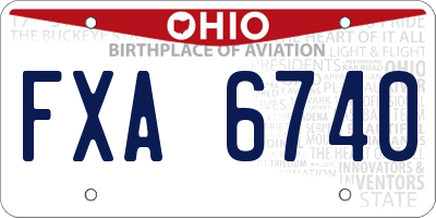 OH license plate FXA6740
