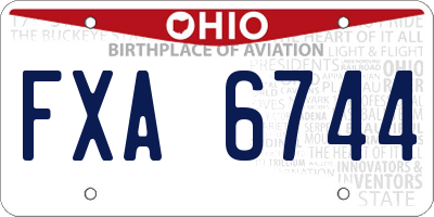 OH license plate FXA6744