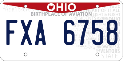 OH license plate FXA6758