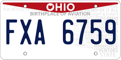OH license plate FXA6759