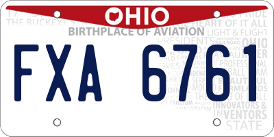 OH license plate FXA6761