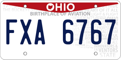 OH license plate FXA6767