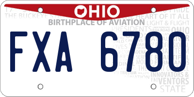 OH license plate FXA6780