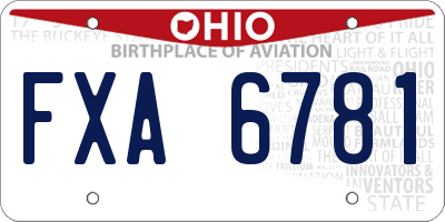 OH license plate FXA6781