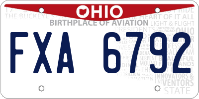 OH license plate FXA6792