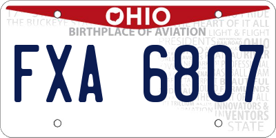 OH license plate FXA6807