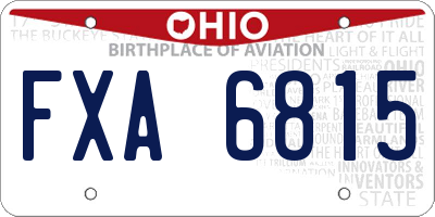 OH license plate FXA6815