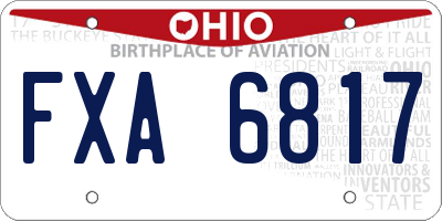 OH license plate FXA6817