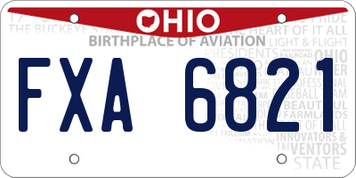 OH license plate FXA6821