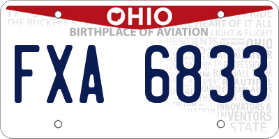 OH license plate FXA6833