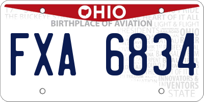OH license plate FXA6834