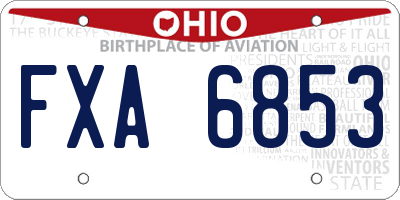 OH license plate FXA6853