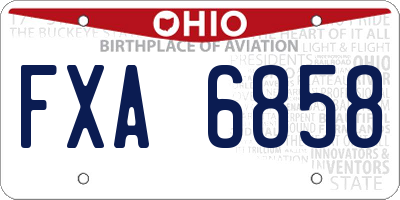 OH license plate FXA6858