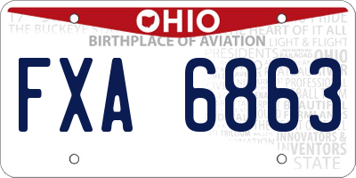OH license plate FXA6863