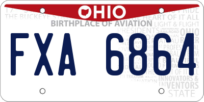 OH license plate FXA6864