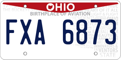 OH license plate FXA6873