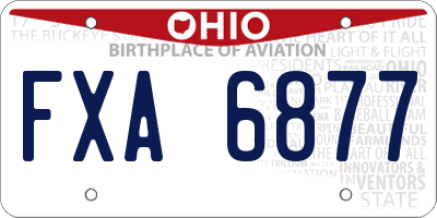 OH license plate FXA6877