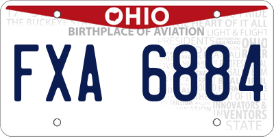 OH license plate FXA6884