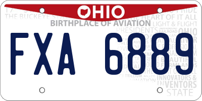 OH license plate FXA6889