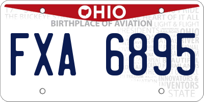 OH license plate FXA6895