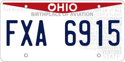 OH license plate FXA6915