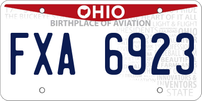 OH license plate FXA6923