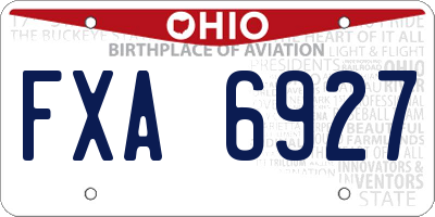 OH license plate FXA6927