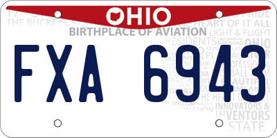 OH license plate FXA6943