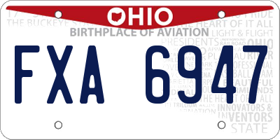 OH license plate FXA6947