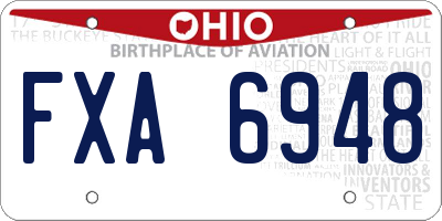 OH license plate FXA6948