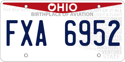 OH license plate FXA6952