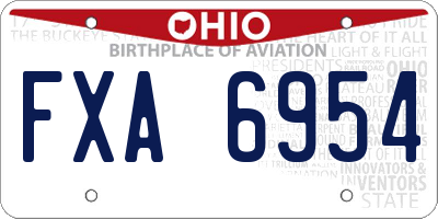 OH license plate FXA6954