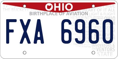OH license plate FXA6960
