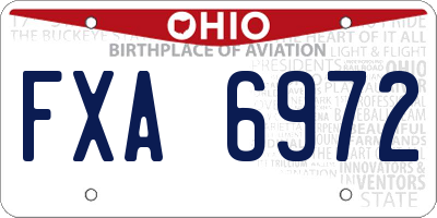 OH license plate FXA6972